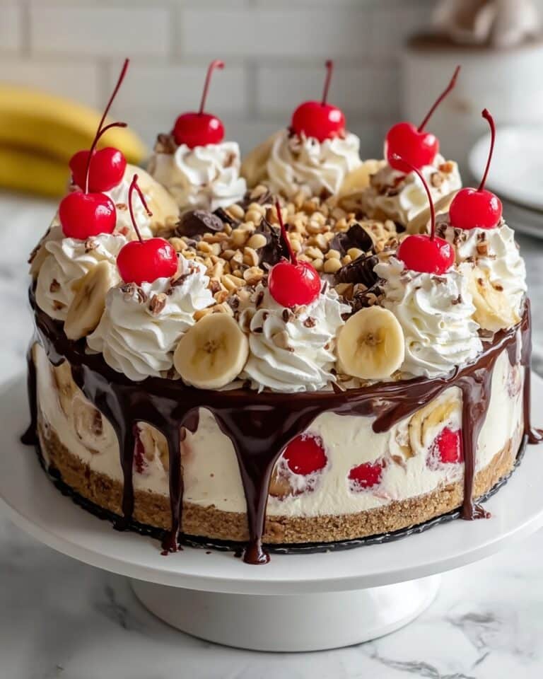 No Bake Banana Split Cheesecake Recipe