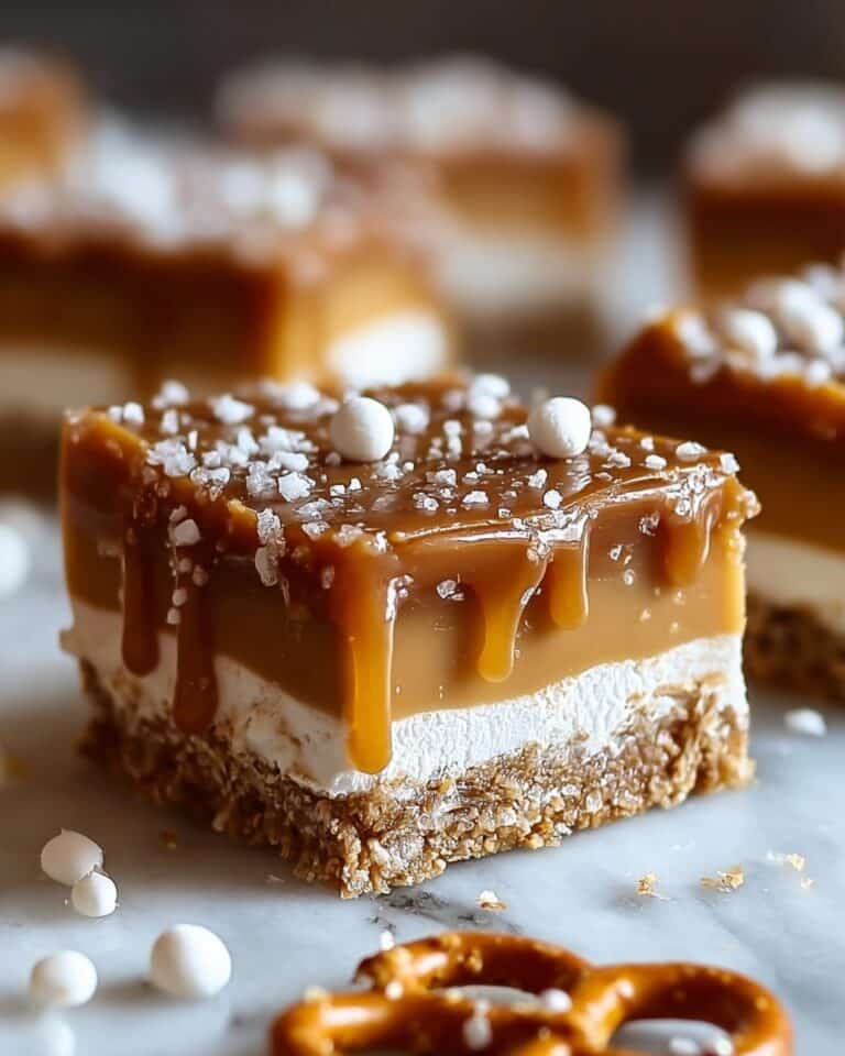 No-Bake Salted Caramel Pretzel Bars Recipe
