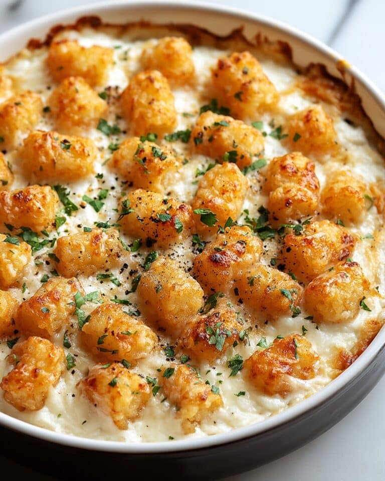 Chicken Alfredo Tater Tot Casserole Recipe