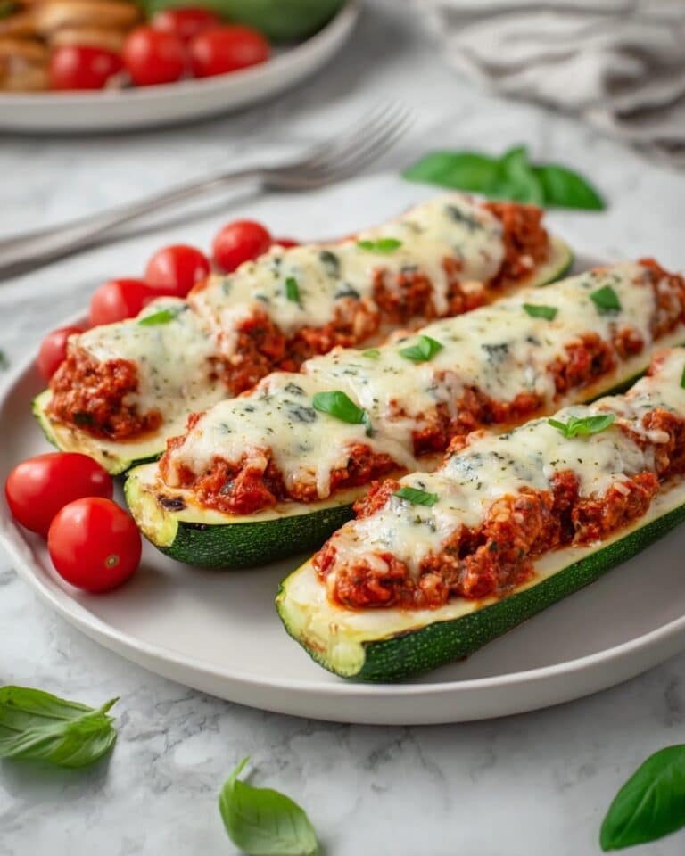 Keto Chicken Parmesan Zucchini Boats Recipe