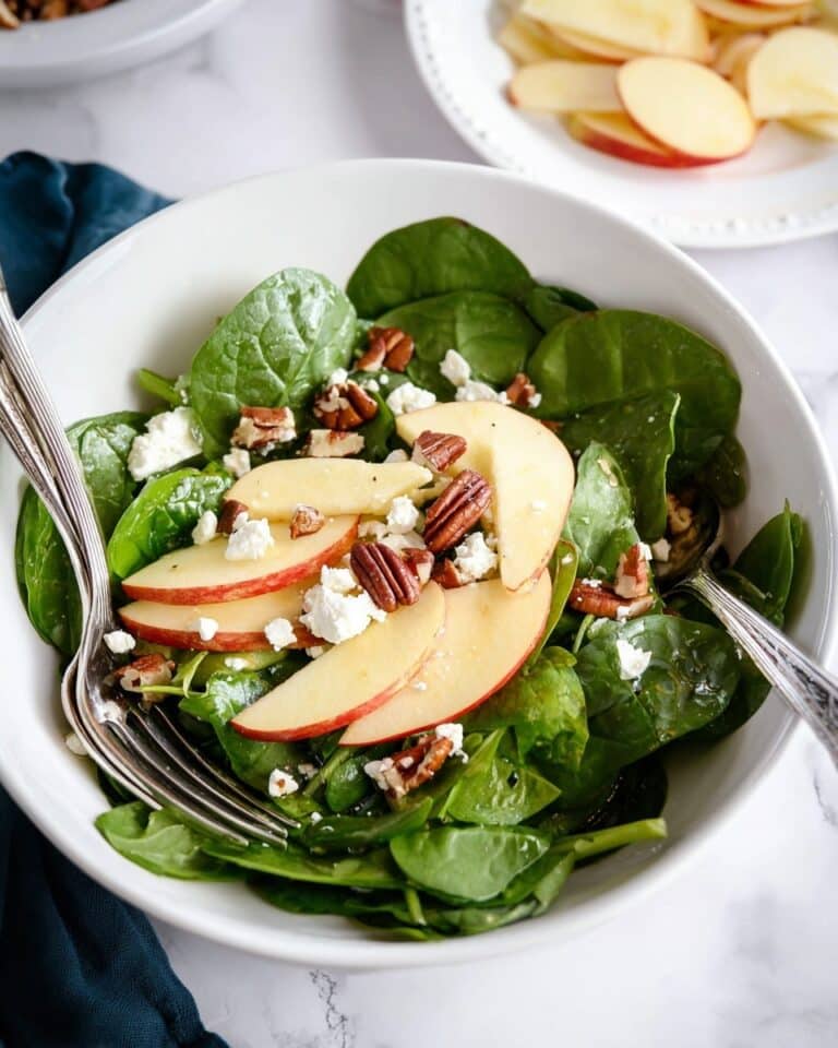 Spinach Salad with Apples, Pecans, and Feta Recipe