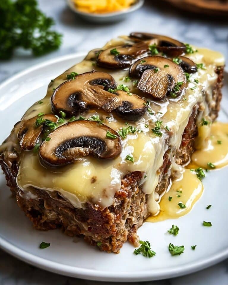 Mushroom Swiss Cheese Meatloaf Recipe