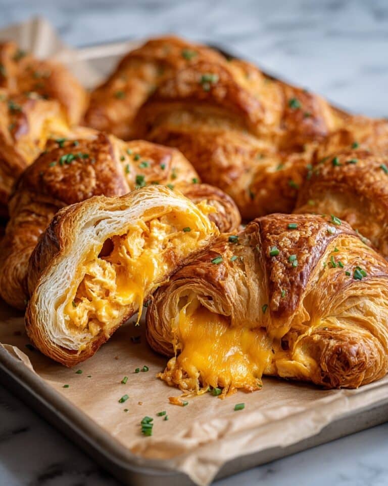 Crispy Chicken & Cheddar Stuffed Breakfast Croissants Recipe