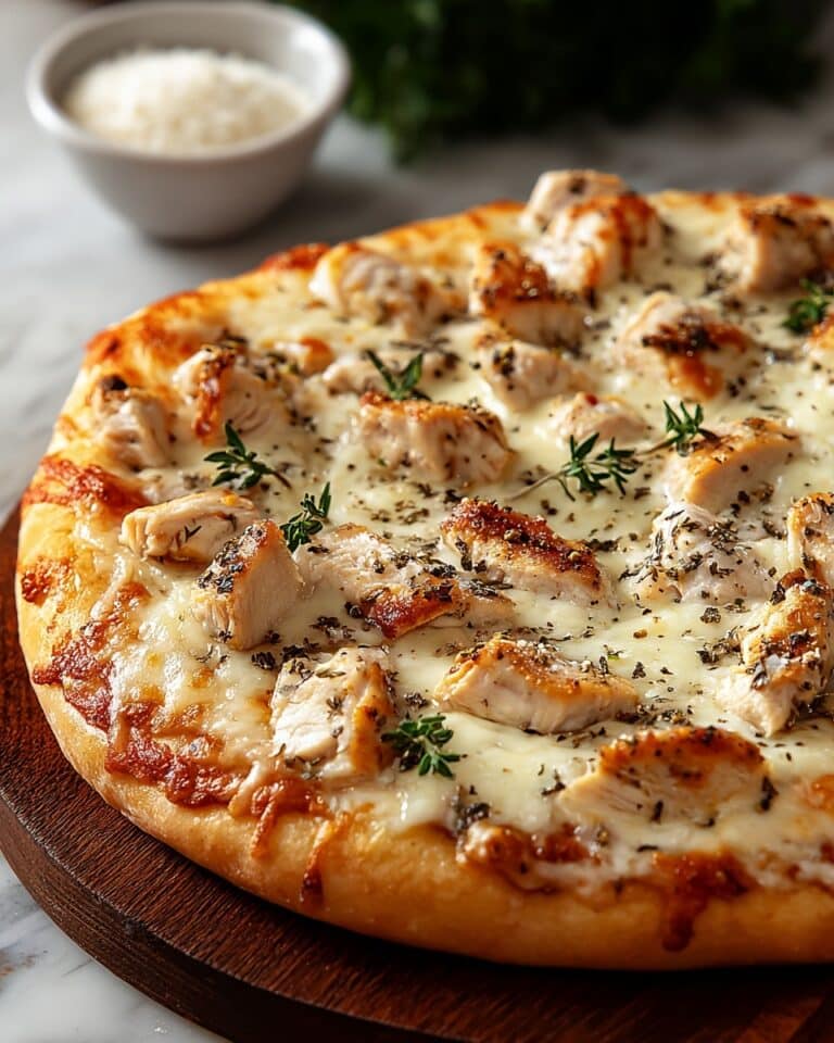 Roasted Garlic White Chicken Pizza Recipe